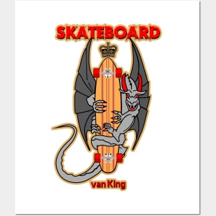 van King - Dragon Lady Longboard - yellow border Posters and Art